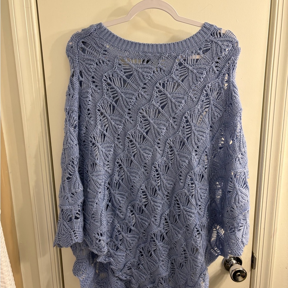 New Directions Light Blue Knit Sweater - Picture 2 of 3